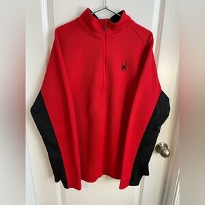 Spyder Red and Black Quarter Zip Pullover Sweater